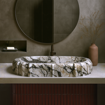 Pleated Obround Sink - Green Commando