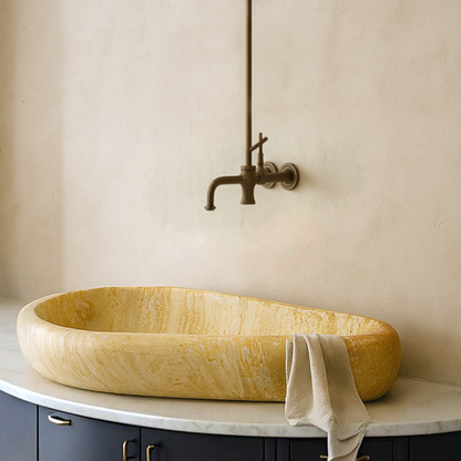 Almond Sink - Travertine