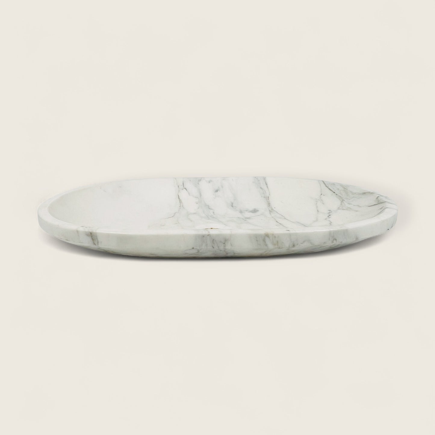 Short Oval Grey Marble Sink