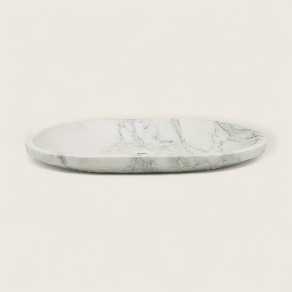 Short Oval Grey Marble Sink