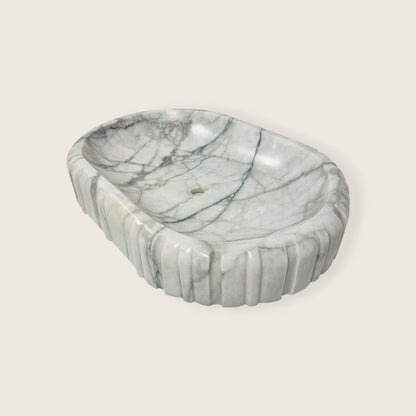 Pleated Obround Sink - Gray Commando
