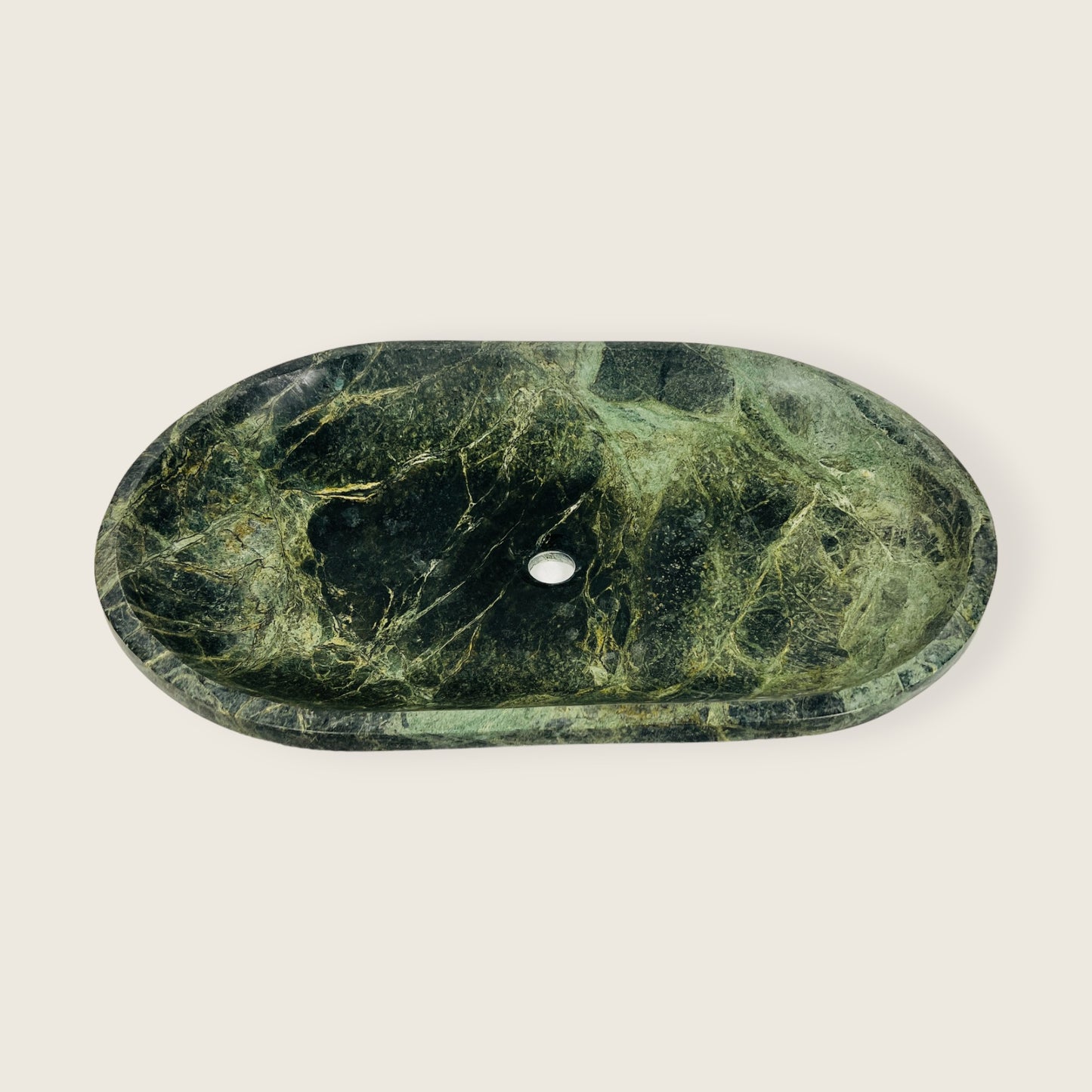 Oval Jungle Green Marble Sink