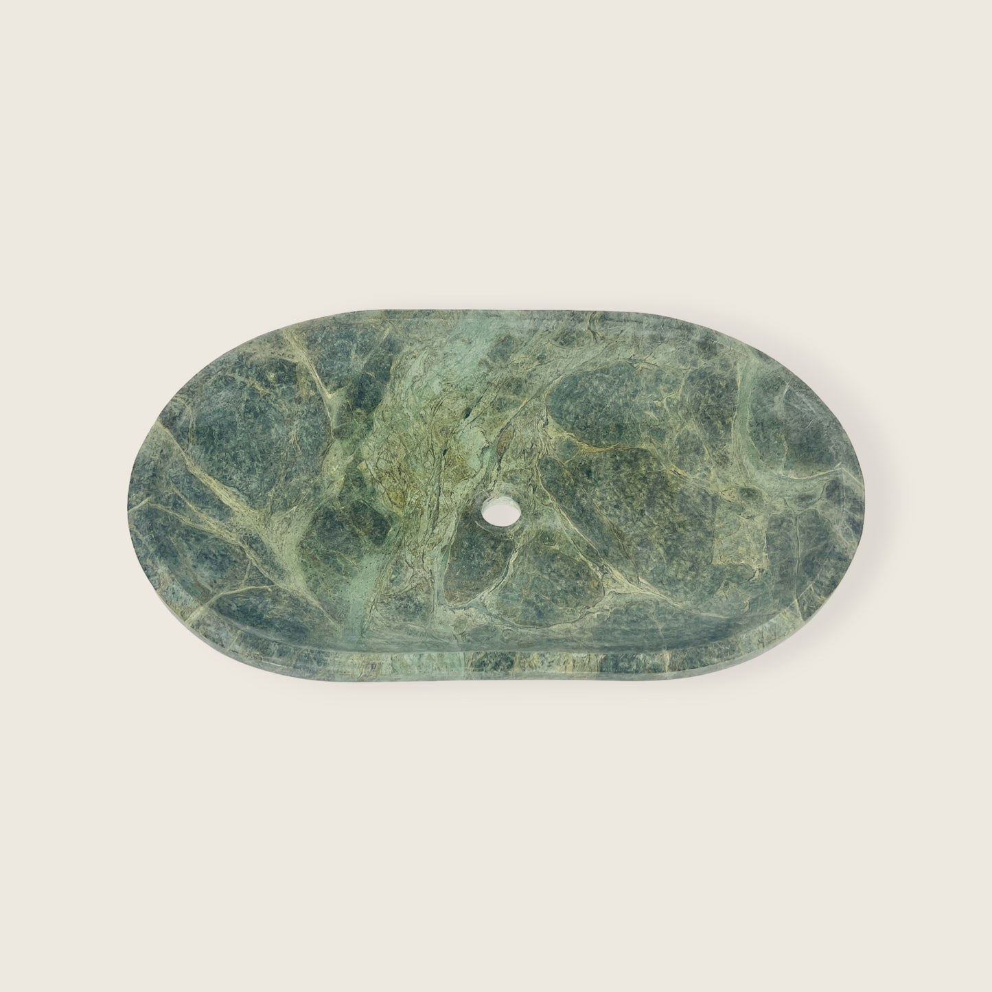 Oval Jungle Green Marble Sink