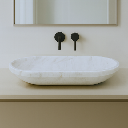 Oblong Sink - Cheetah White