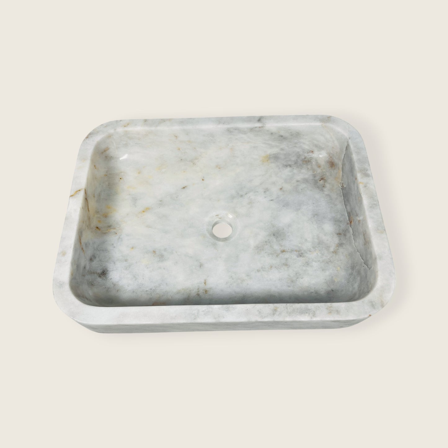 Rounded Rectangle Sink - Cheetah White