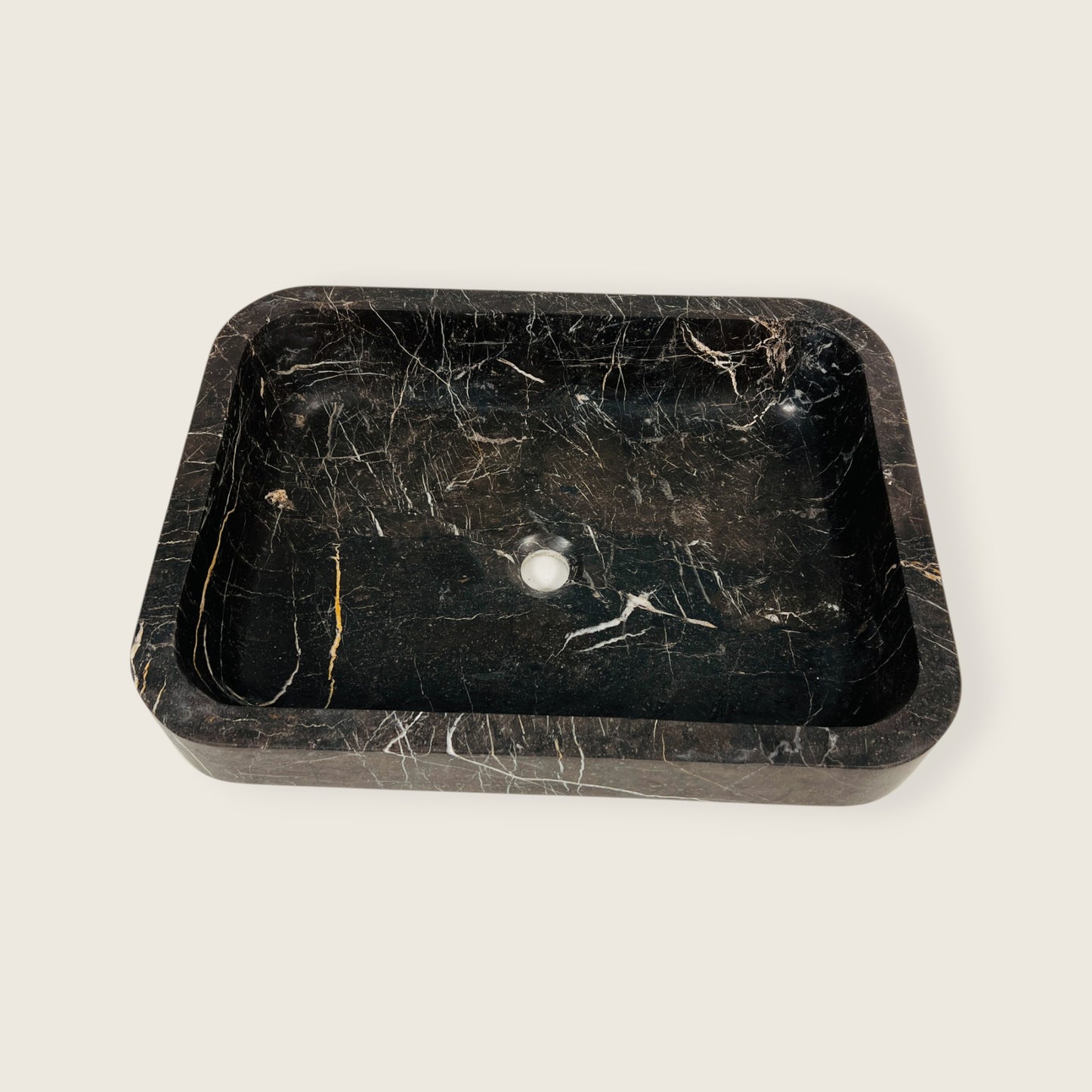 Rectangular Noir Stone Basin
