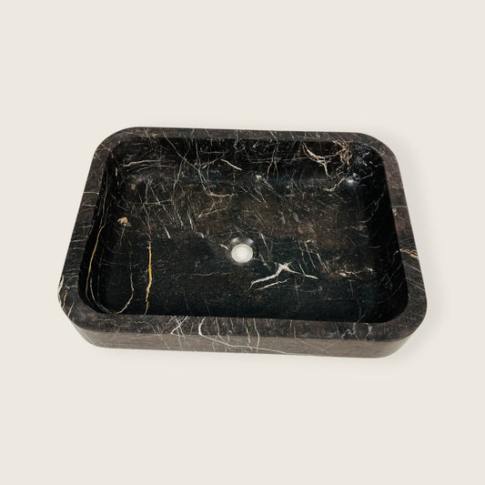 Rectangular Noir Stone Basin