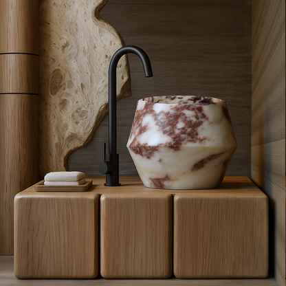 Aztec Stone Basin - Red & White