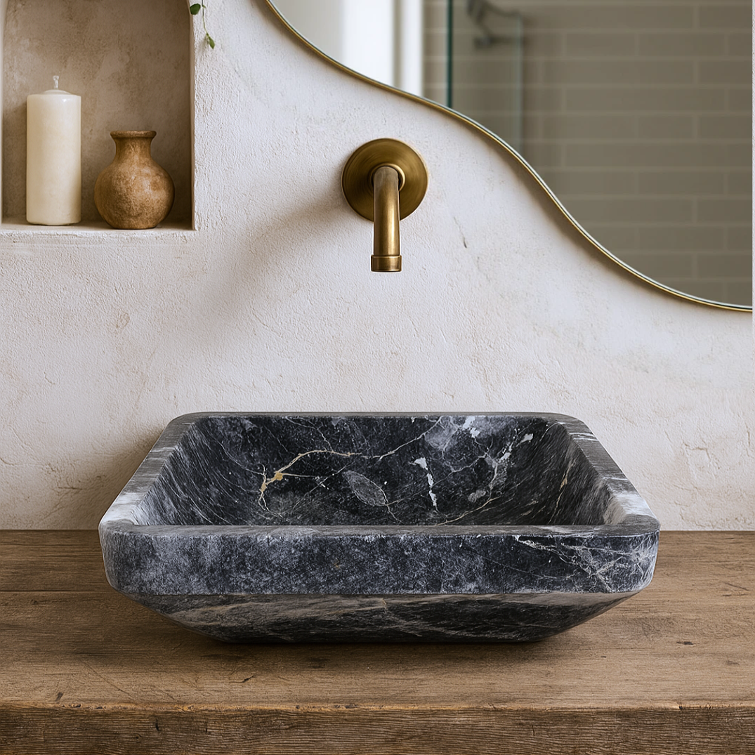 Trapeze Sink - Blue & Black