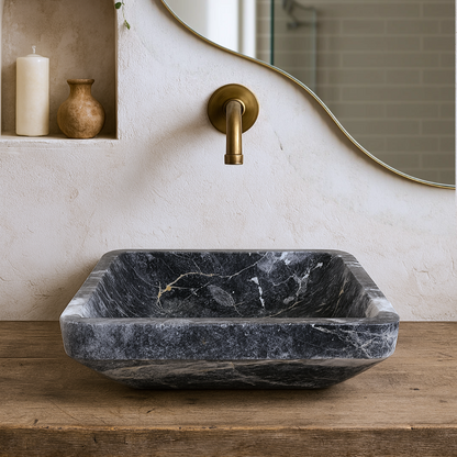 Trapeze Sink - Blue & Black