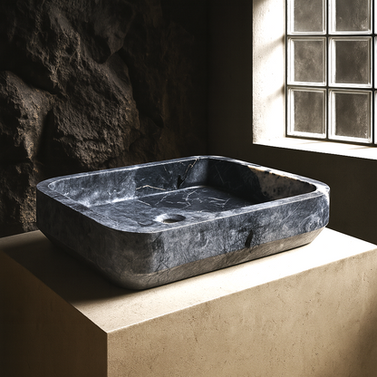 Rounded Rectangle Sink - Black & Blue