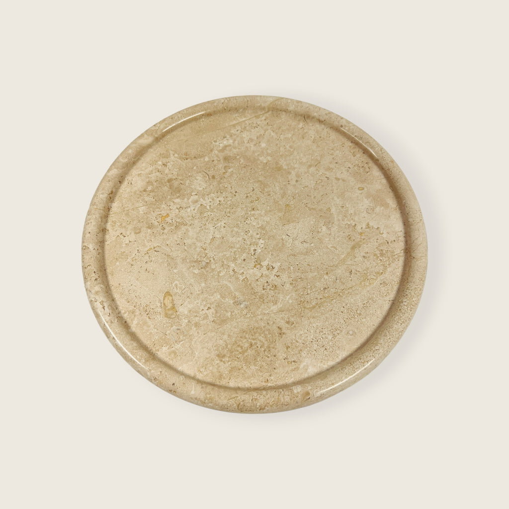 Moon Surface Travertine Plate