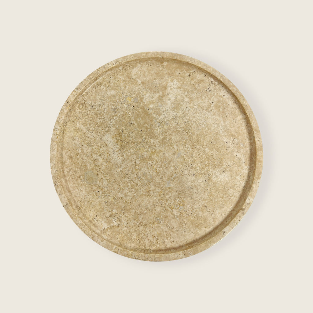 Blotched Travertine Plate