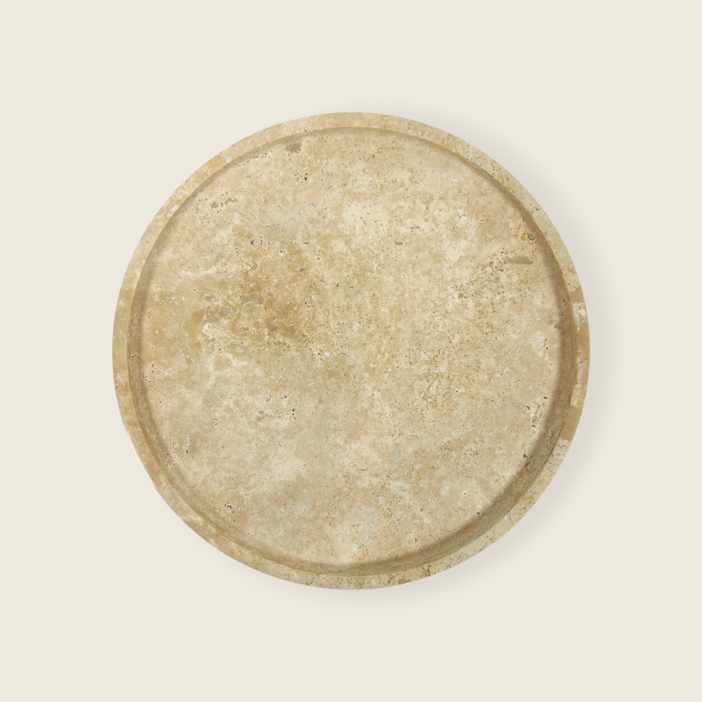 Blotched Travertine Plate