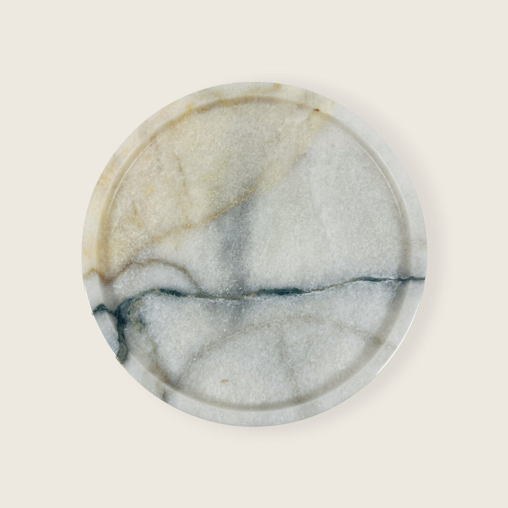 Grey With Veins Marble Plate