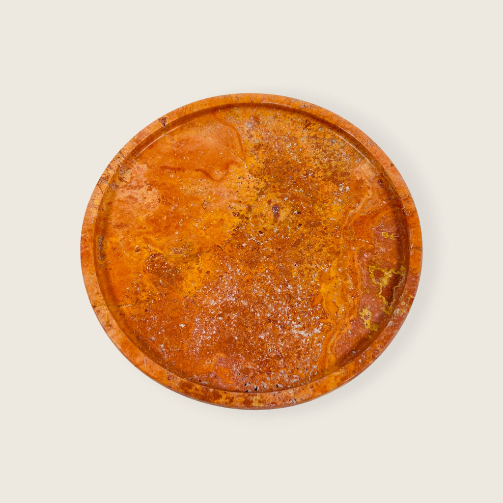 Red Travertine Plate