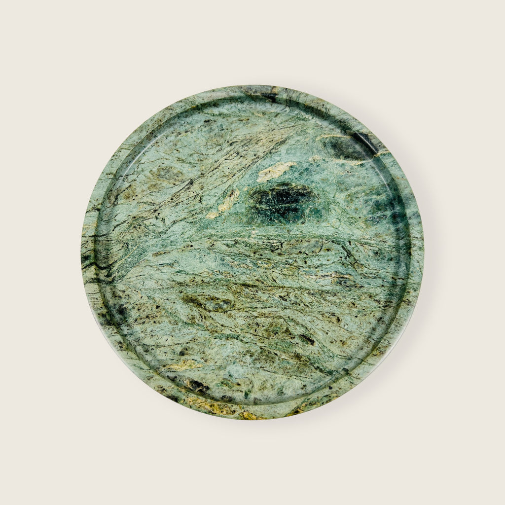 Green Wave Marble Plate