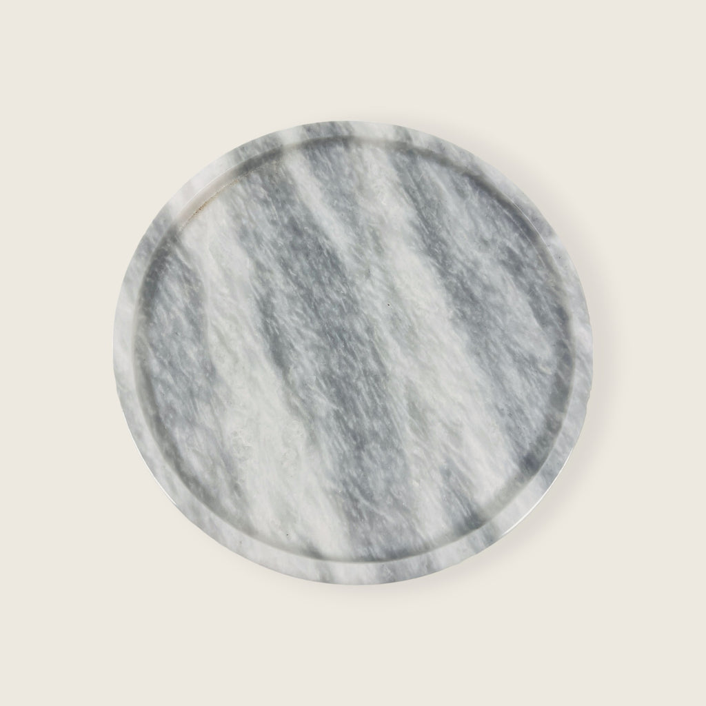 Grey Streaked Marble Plate