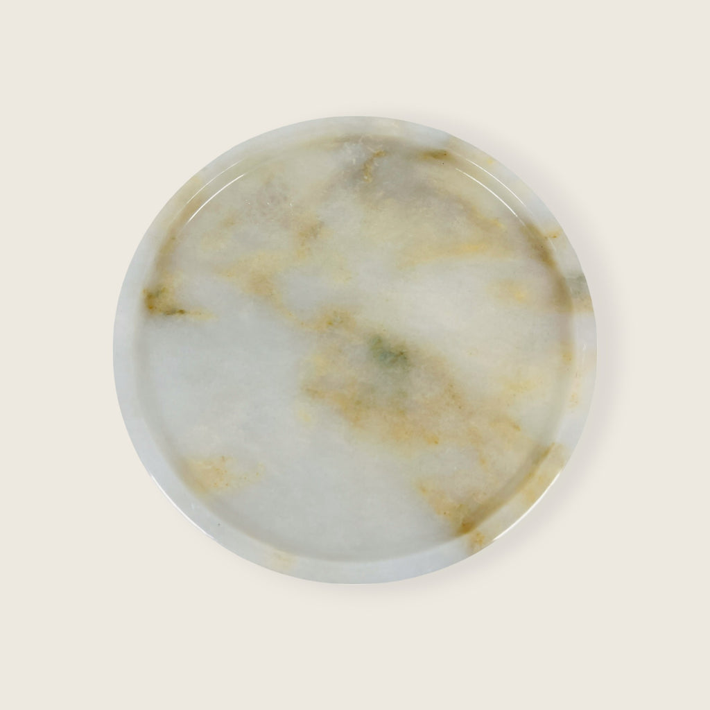 White And Yellow Onyx Plate