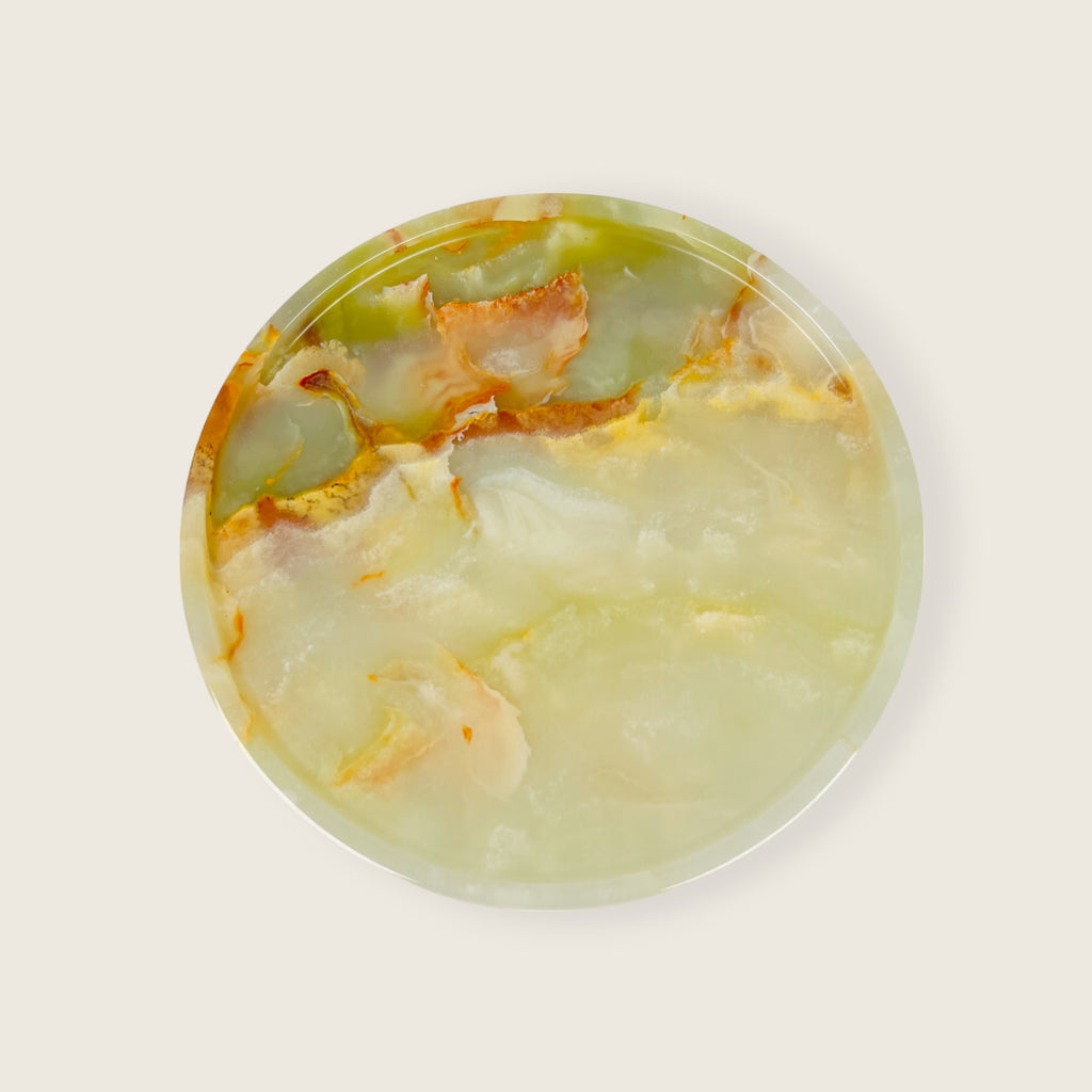 White & Green Onyx Plate