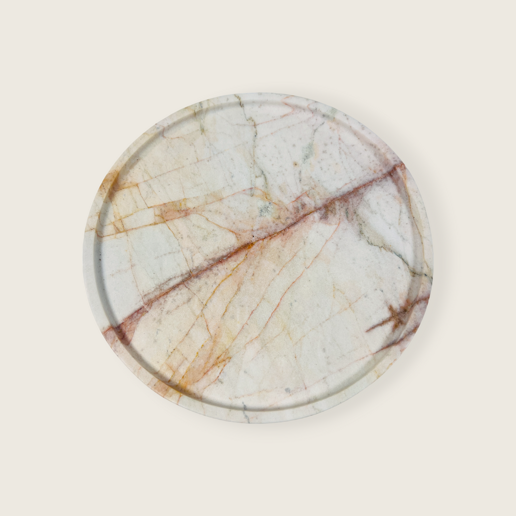 Red And Brown Veined Plate