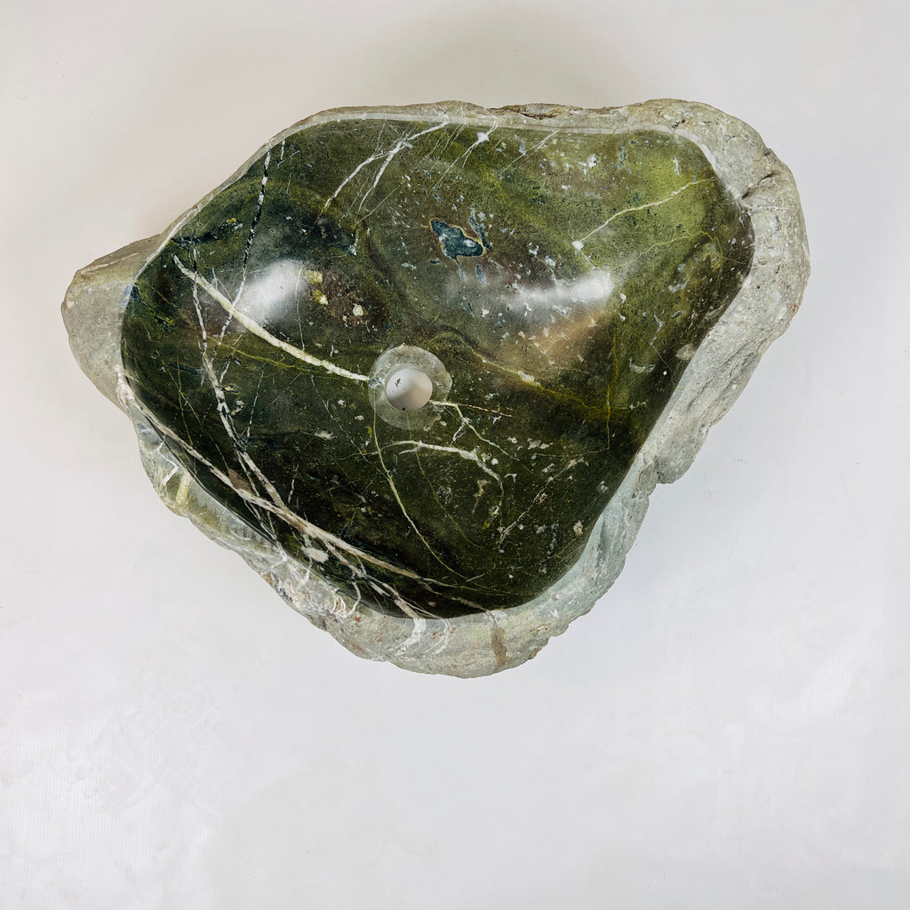 Moss Green River Stone Sink