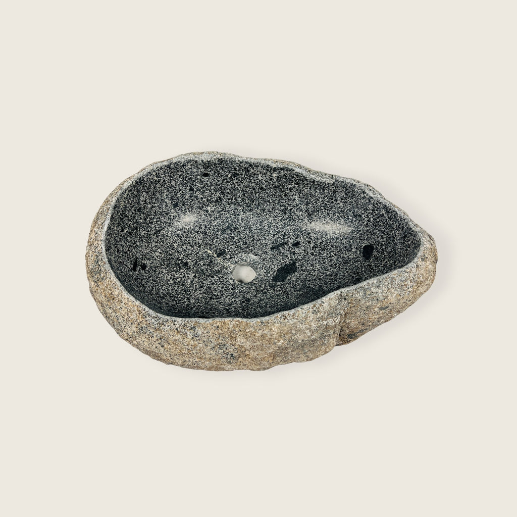 Dark Grey Spotted River Stone Sink