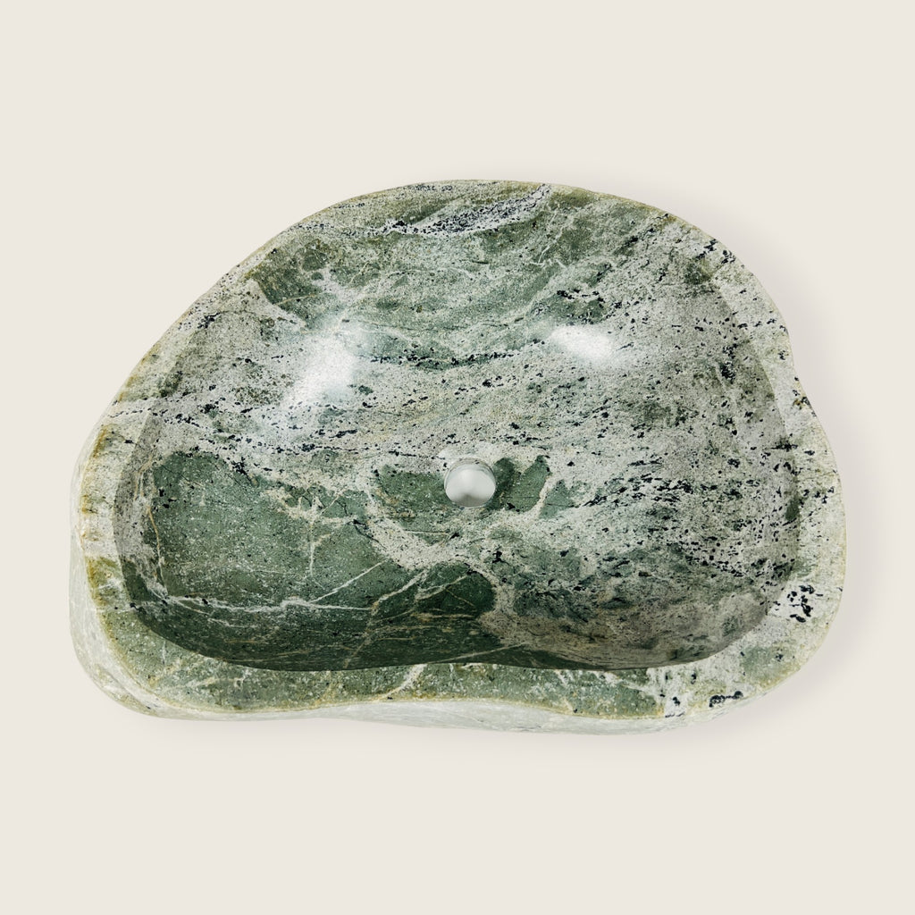 Green Speckeled River Stone Sink