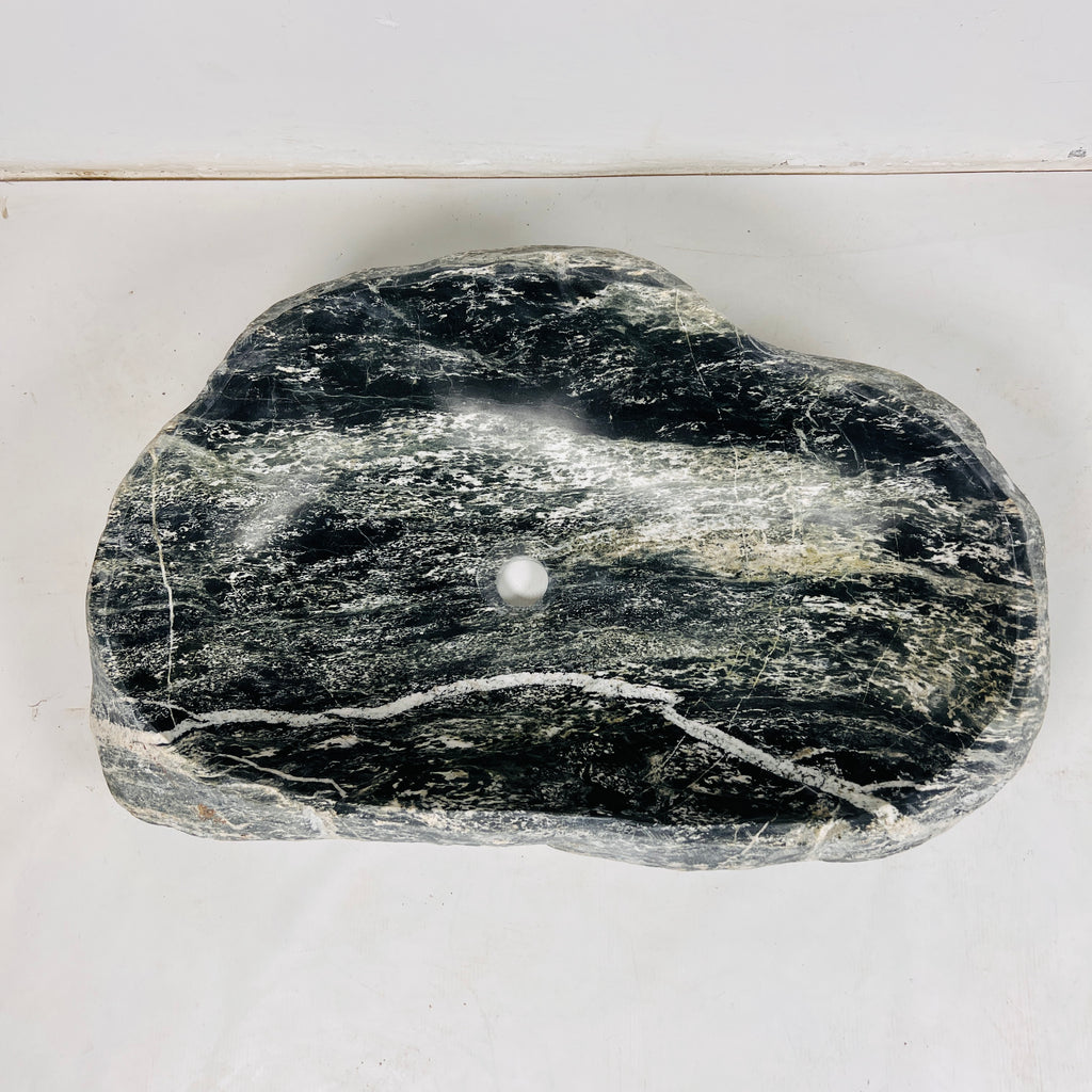 Line Marked River Stone Sink