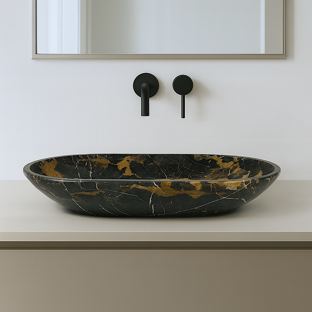 Oblong Sink - Black & Gold
