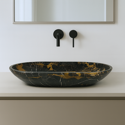 Oblong Sink - Black & Gold