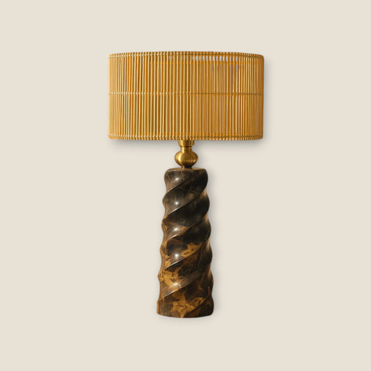Spiral Table Lamp - Black & Gold