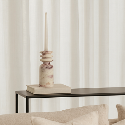 Beaded Candle Stand - Red & White