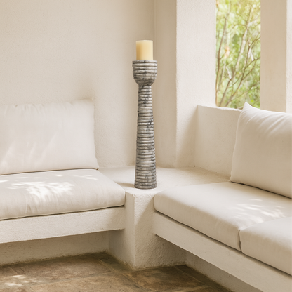 Striated Cup-Top Candle Stand - Small