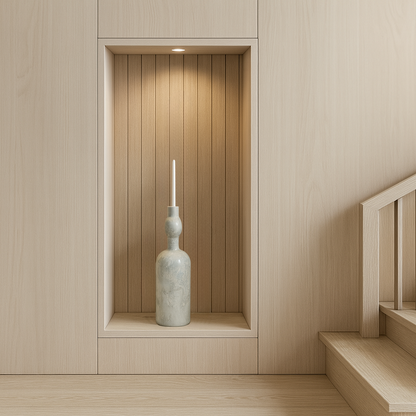 Bulged Ornament Bottle - Gray