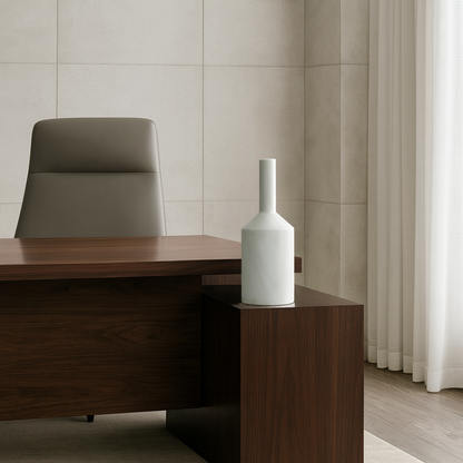 Funnel Neck Ornament Bottle - White