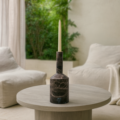 Tall-Neck Candle Stand - Black