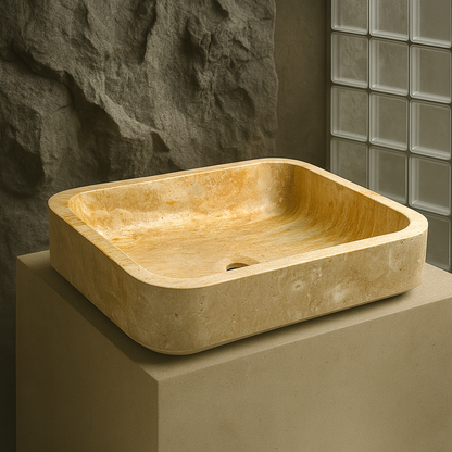 Rounded Rectangle Sink - Beige