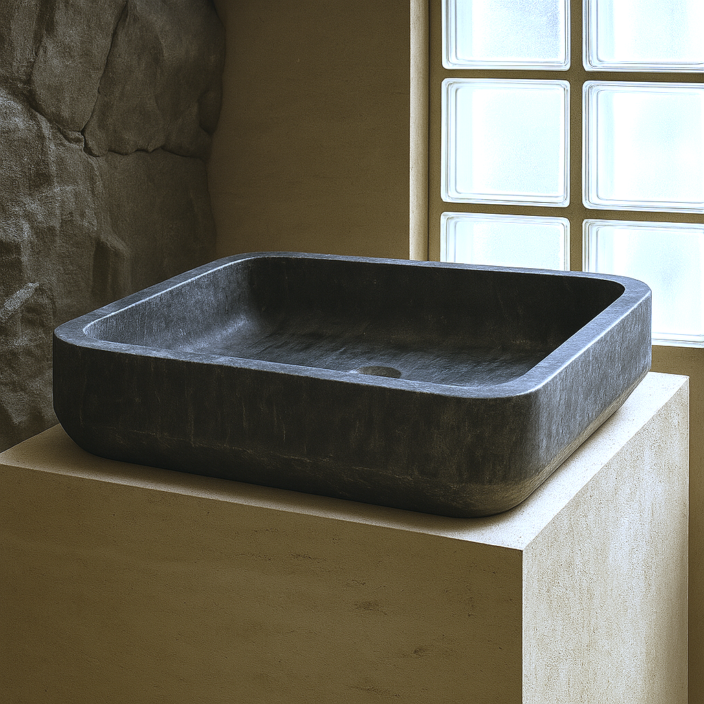 Rounded Rectangle Sink - Matte Black