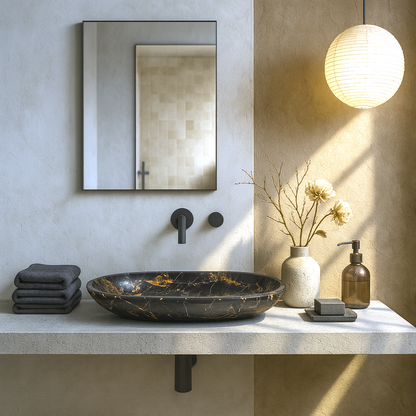 Ellipsoid Basin - Black & Gold