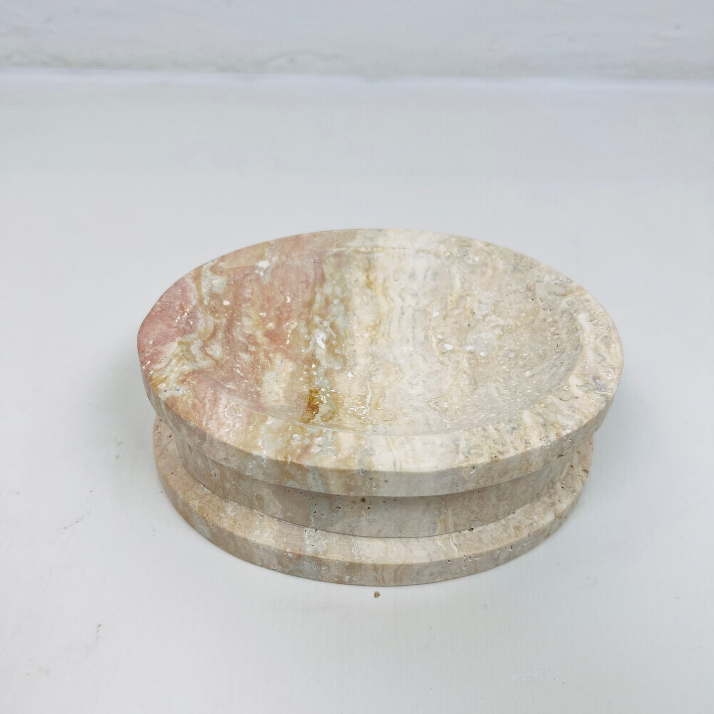 Double Sided Soap Dish - Travertine