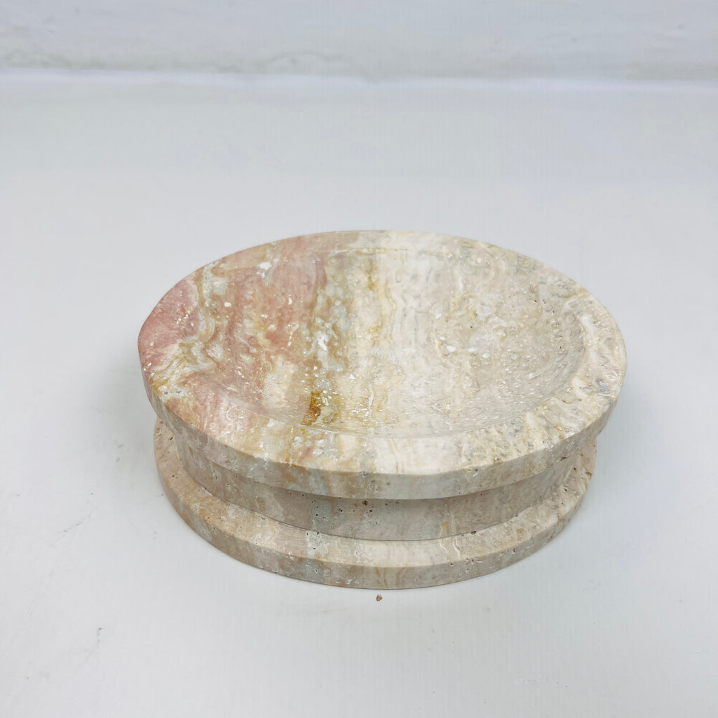 Travertine Double Sided Dipped Soap Dish