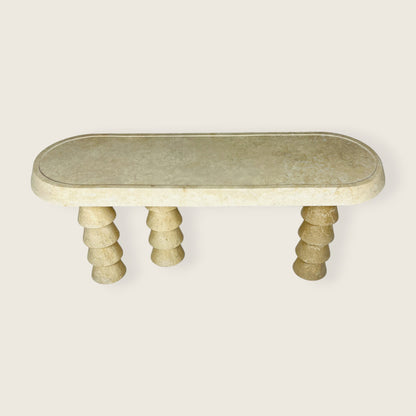 Three- Legged Table - Travertine