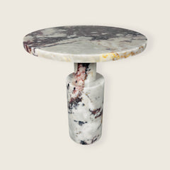 Luxe Crest Table - Red & White