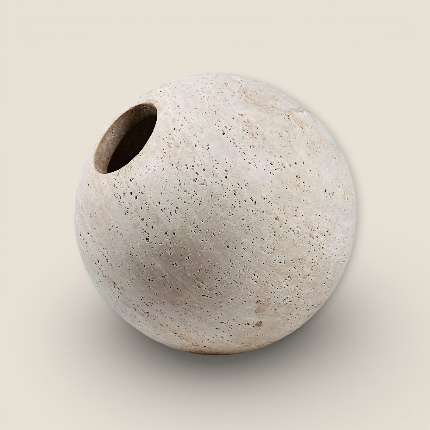 Orb Table Lamp - Travertine