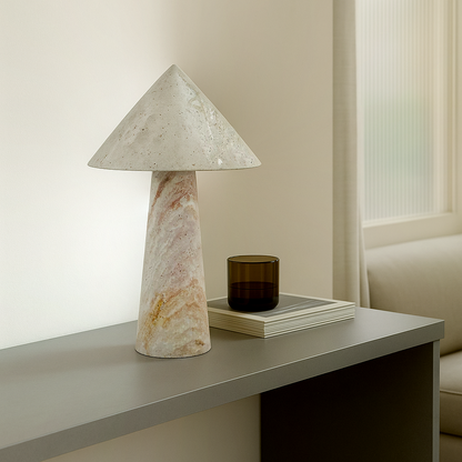 Cone-head Table Lamp - Travertine