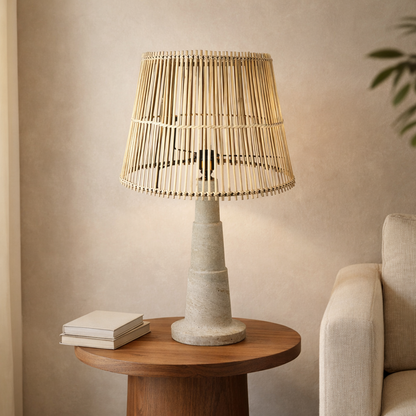 Baton Table Lamp - Travertine