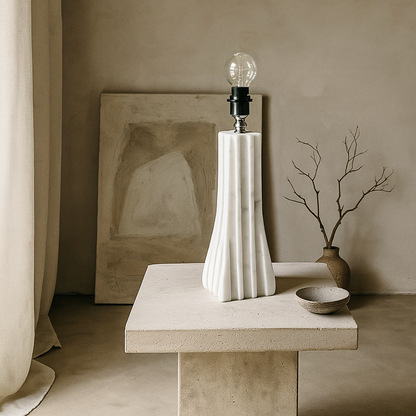 Ribbed Table Lamp - Gray