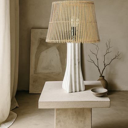 Ribbed Table Lamp - Gray