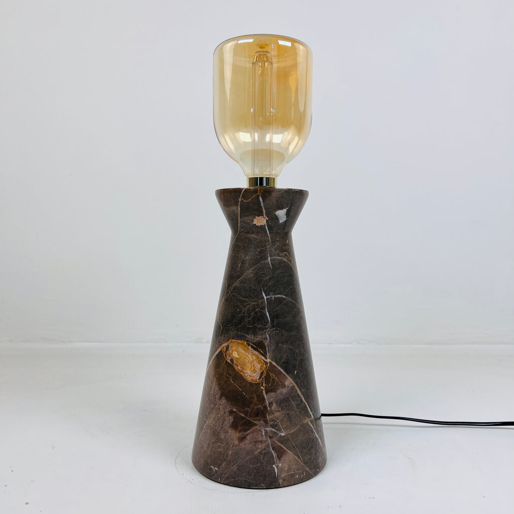 Upside Down Funnel Amber Marked Table Lamp